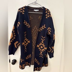 Black and Gold Patterned Cardigan